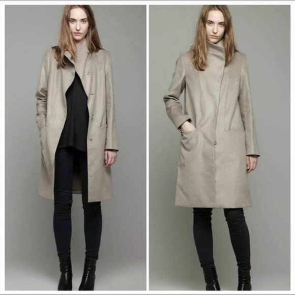 Helmut Lang Jackets & Blazers - HELMUT LANG Crombie Moleskin Funnel Neck Coat XS